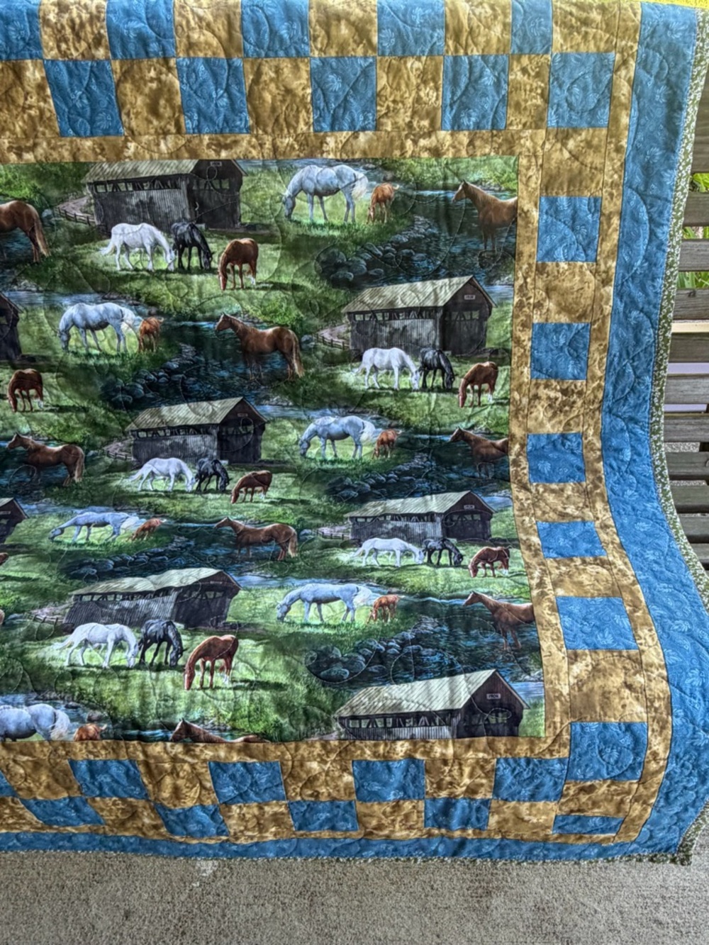 Handmade horse quilt